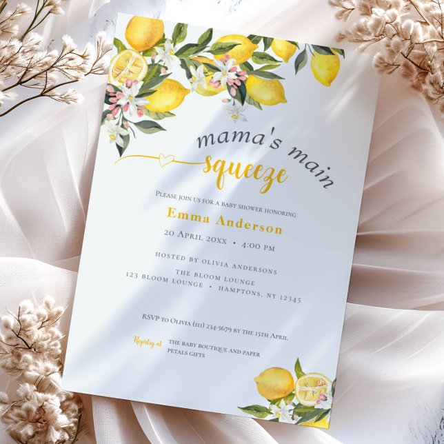 Invitación Ducha de bebé de citrus mama principal (Subido por el creador)