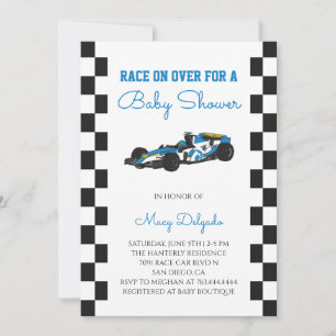 Invitación Ducha de Bebé de Coche de Carreras