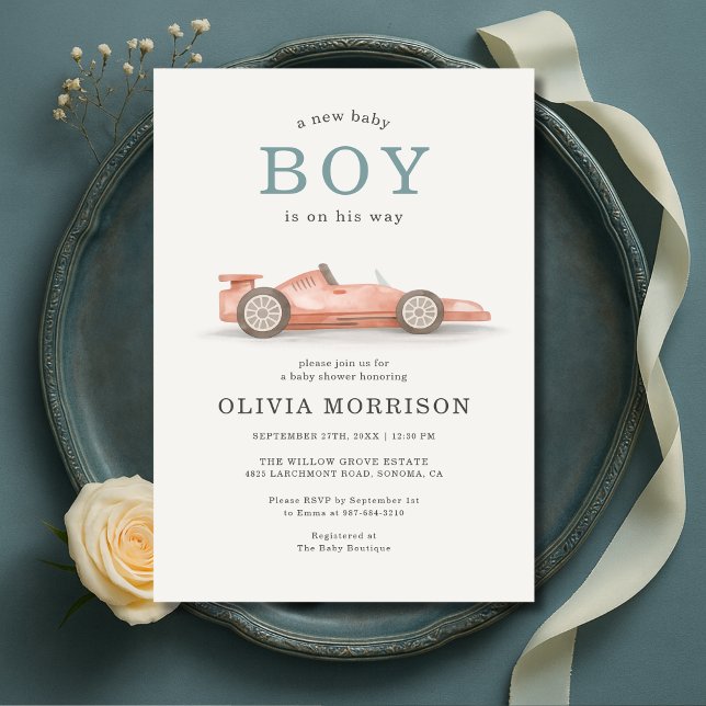 Invitación Ducha de Bebé de Coche de Carreras (Subido por el creador)