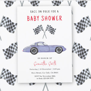 Invitación Ducha de Bebé de Coche de Carreras
