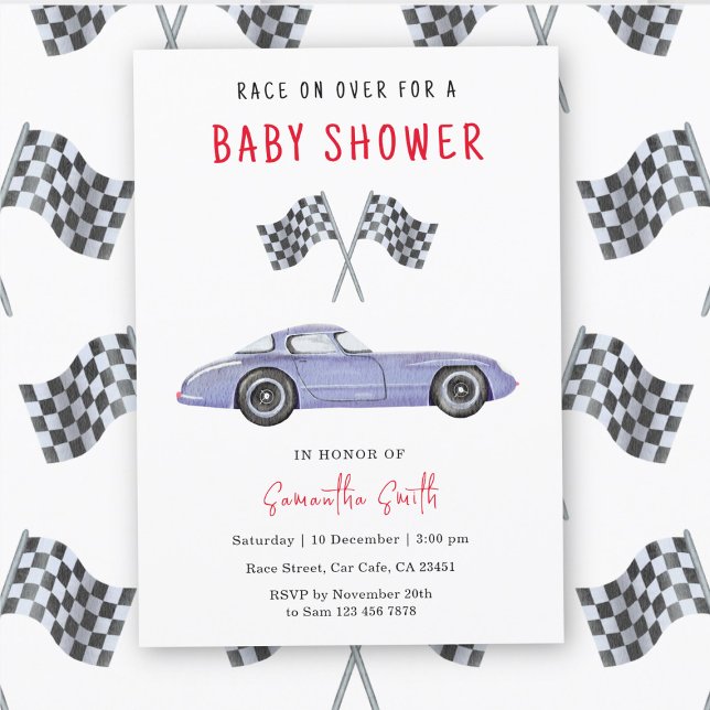 Invitación Ducha de Bebé de Coche de Carreras (Subido por el creador)
