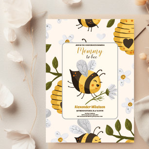 Invitación Ducha de bebé de colmena de abejas acuarela amaril