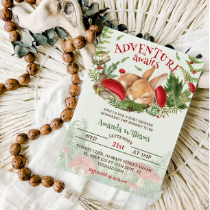 Invitación Ducha de bebé de conejito del bosque