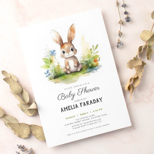Invitación Ducha de bebé de conejo de conejo dulce