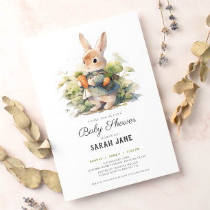 Invitación Ducha de bebé de conejo de conejo dulce