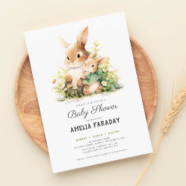 Invitación Ducha de bebé de conejo de conejo dulce