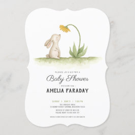 Invitación Ducha de bebé de conejo de conejo dulce