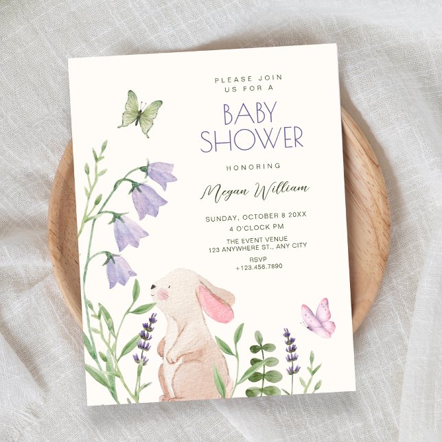 Invitación Ducha de bebé de conejo de jardín (Subido por el creador)