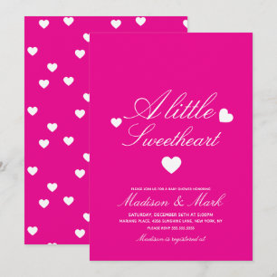 Invitación Ducha de Bebé de Corazones Flotantes Rosados