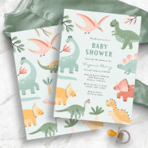 Ducha de bebé de Dinosaurio Verde