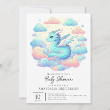 Ducha de bebé de dragón de dibujos animados