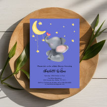 Ducha de bebé de elefante lindo con mariposa peque