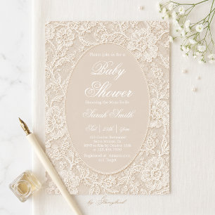 Invitación Ducha de Bebé de Encaje