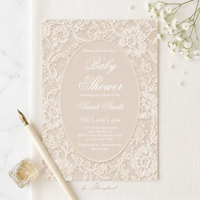 Invitación Ducha de Bebé de Encaje (Subido por el creador)
