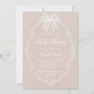 Invitación Ducha de Bebé de Encaje