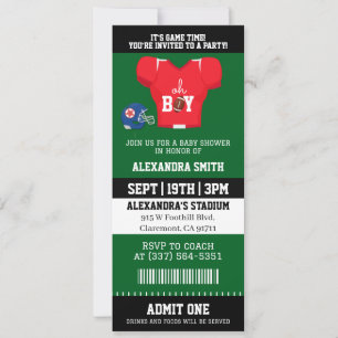 Invitación Ducha de bebé de entrada de boleto de camiseta de