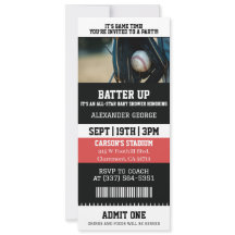 Ducha de bebé de entrada para partido de béisbol