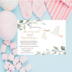 Invitación Ducha de bebé de entrega de cigüeña por correo