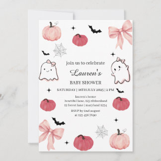 Invitación Ducha de Bebé de Fantasma Lindo y Espeluznante Cal