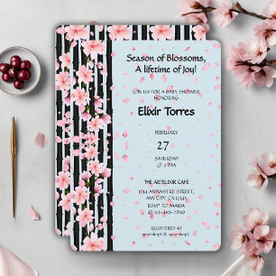 Invitación Ducha de Bebé de Flor de Cerezo de Primavera Sakur