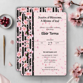 Invitación Ducha de Bebé de Flor de Cerezo de Primavera Sakur