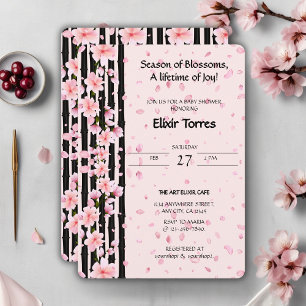 Invitación Ducha de Bebé de Flor de Cerezo de Primavera Sakur