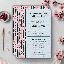Invitación Ducha de Bebé de Flor de Cerezo de Primavera Sakur