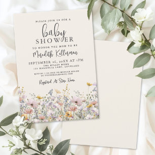 Invitación Ducha de Bebé de Flor Silvestre
