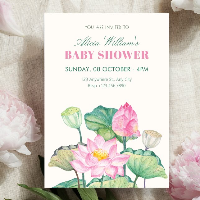 Invitación ducha de bebé de florecimiento floral (Subido por el creador)