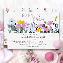 Invitación Ducha de bebé de flores silvestres Baby in Bloom