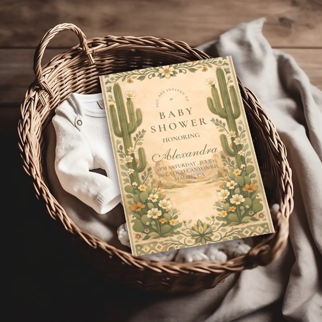 Invitación Ducha de Bebé de Flores Silvestres del Desierto Su (Subido por el creador)