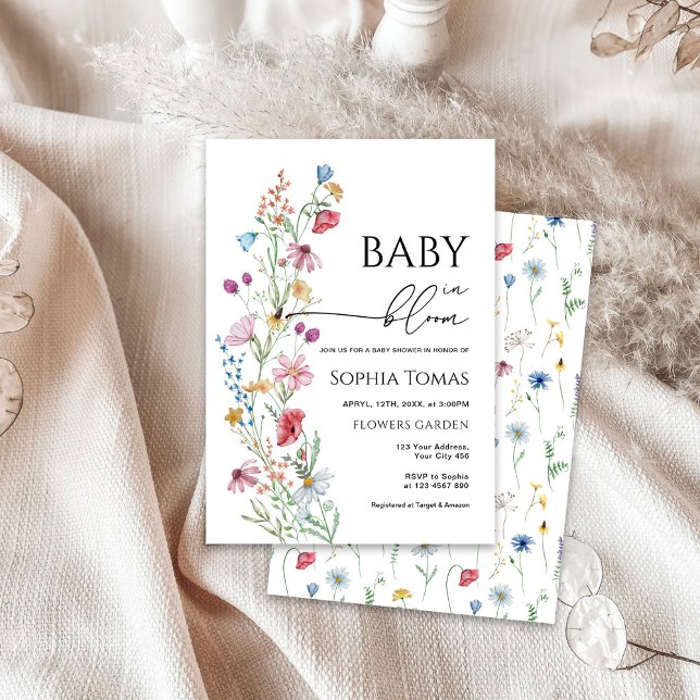 Invitación Ducha de bebé de flores silvestres en flor (Subido por el creador)