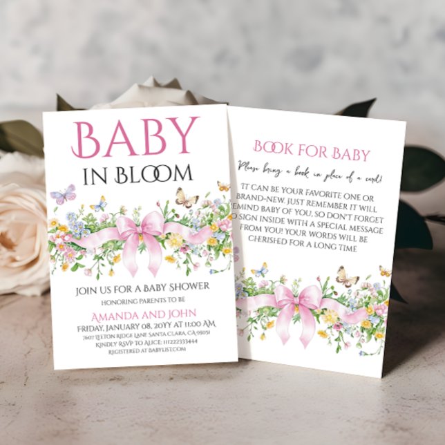 Invitación Ducha de bebé de flores silvestres florales con la (Subido por el creador)
