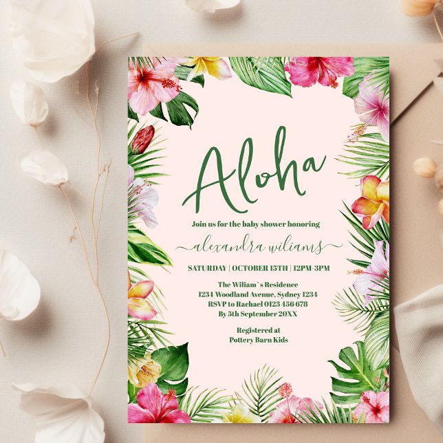 Invitación Ducha de bebé de flores tropicales en la jungla (Subido por el creador)