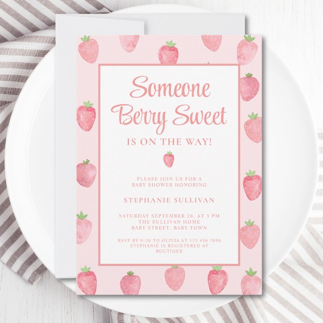 Invitación Ducha de Bebé de Fresa (Subido por el creador)