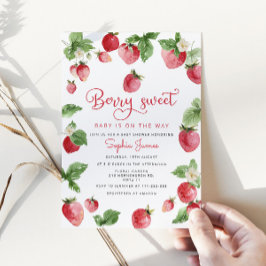 Invitación Ducha de bebé de fresa Berry dulce baby ducha