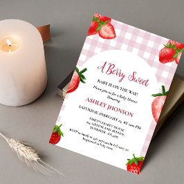 Invitación Ducha de bebé de fresa | Berry Sweet baby