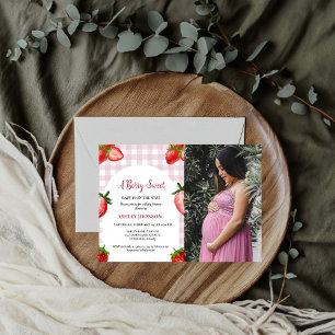 Invitación Ducha de bebé de fresa   Berry Sweet baby