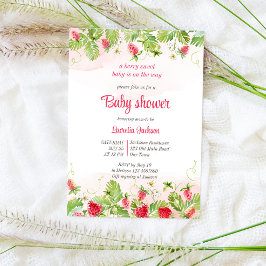 Invitación Ducha de bebé de fresa dulce Berry