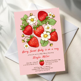 Invitación Ducha de bebé de fresa dulce Berry