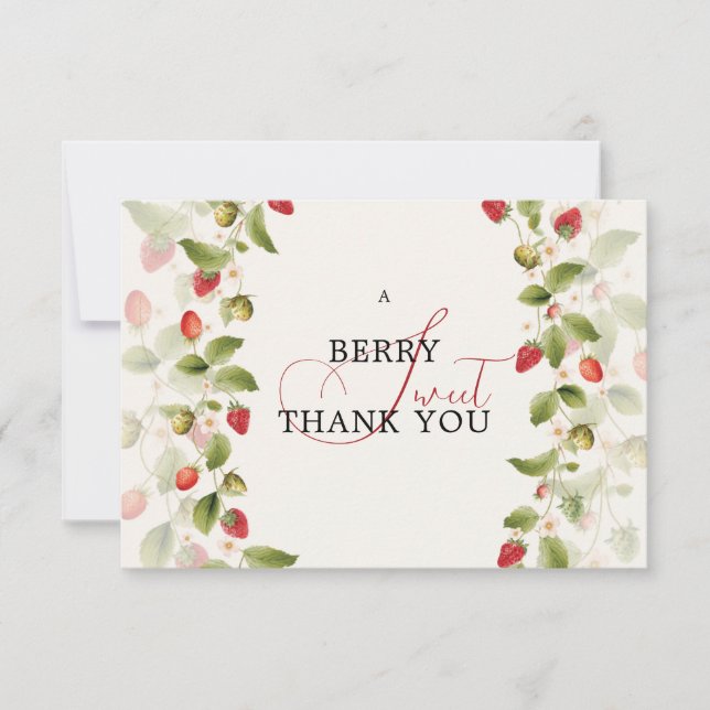 INVITACIÓN DUCHA DE BEBÉ DE FRESAS SILVESTRES  (Anverso)