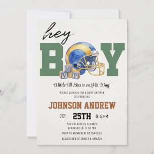 Invitación Ducha de bebé de fútbol americano