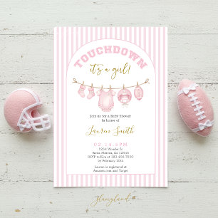 Invitación Ducha de bebé de fútbol niña