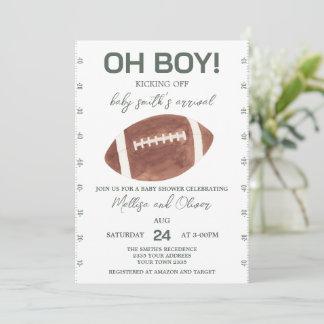 Invitación Ducha de Bebé de Fútbol Oh Chico