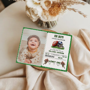 Invitación Ducha de Bebé de Fútbol   Un Pequeño All Star Está