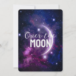 Invitación Ducha de bebé de Galaxia Cósmica Púrpura con Luna