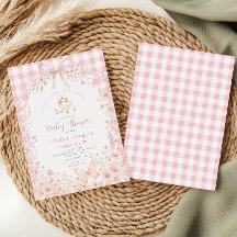 Ducha de Bebé de Ganso Tonto Floral Rosa con Cuadr