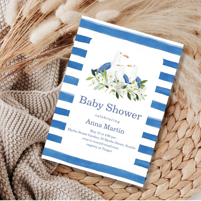 Invitación Ducha de Bebé de Gaviotas de la Costa (Subido por el creador)