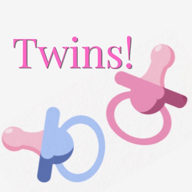INVITACIÓN DUCHA DE BEBÉ DE GEMELAS CON CHUPETE ROSA Y AZUL (One of Each! Twins Baby Shower Invitation)