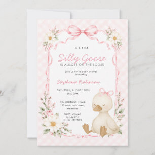 Invitación Ducha de bebé de gingham con lazo de coqueta de ga
